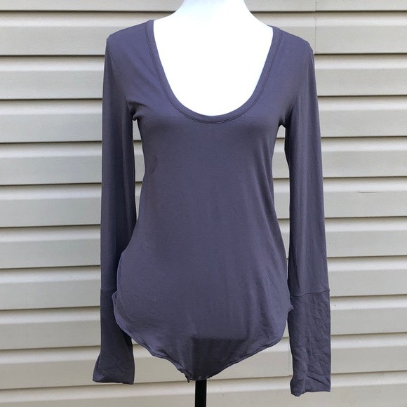 NWT Free People Gray Easy Peasy Scoop Bodysuit - Picture 5 of 10